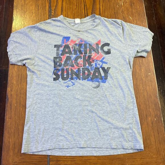 Taking Back Sunday T Shirt Size Med FAIR Emo Melodic Punk Band Gray Mens Unisex - Picture 1 of 8